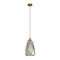 Hello Honey® Antiqued Mirrored Mercury Glass Pendant with Gold Diamond Framework Design